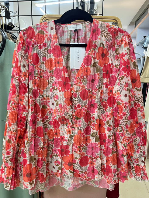 Sprint Floral Print Pleated Shirts